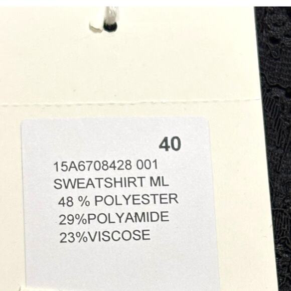 NWT Givenchy Sweater - Black Paisley Textured Print - Size 10 - Thick & Cozy - Picture 11 of 13